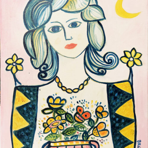"RITRATTO DI DONNA CON FIORI"
